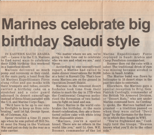Image of 1st Marine Division Band News Story About Birthday Ball Image of 1st Marine Division Band News Story About Birthday Ball